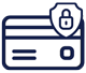 credit card icon with security lock