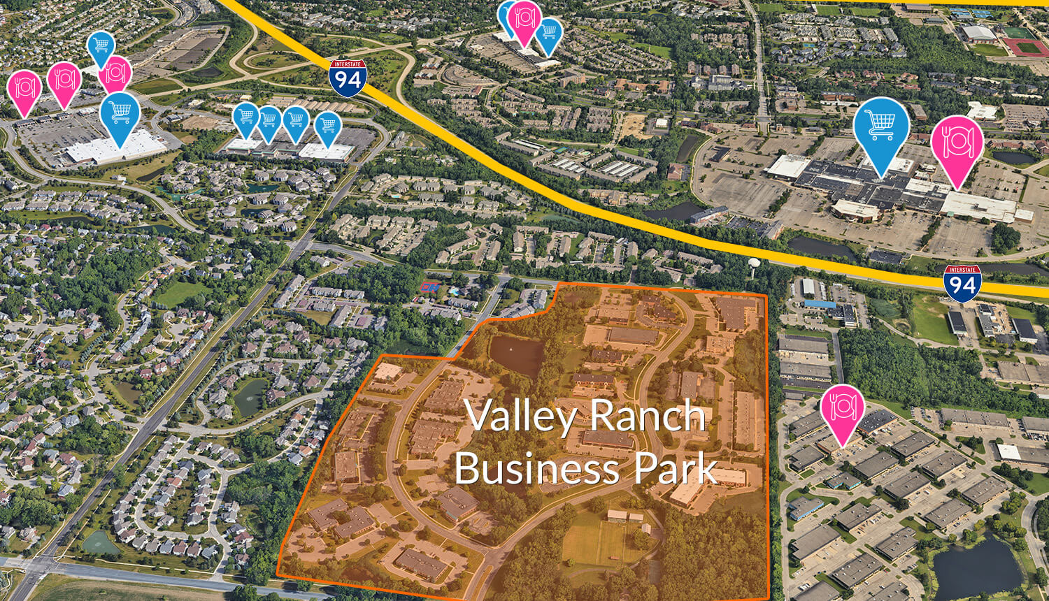 Map of the Valley Ranch Business Park
